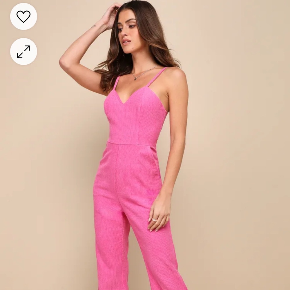 NWT Lulus Pink Cropped Jumpsuit